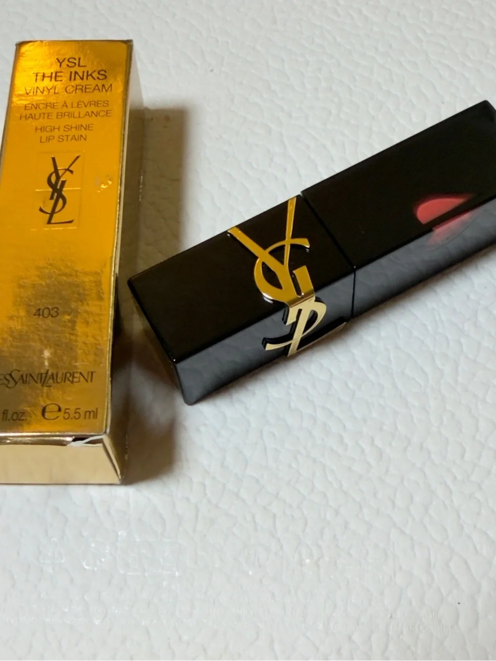 YSL The Inks Vinyl Cream Lip Stain 403 Fuchsia Dimension NIB Full Size